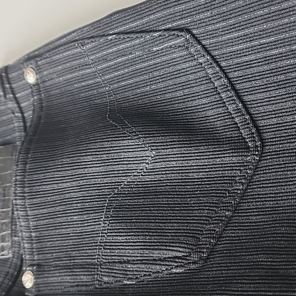 Vintage Versace Jeans Couture Knit Pinstripe Stretch Trouser Pants - Picture 9 of 11